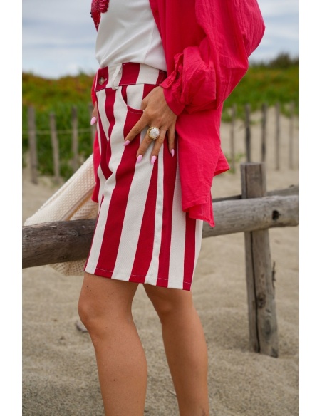 Short Rayé Rouge LOU