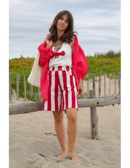 Pantalón corto de rayas rojas LOU