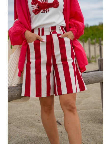 Shorts Listrado Vermelho LOU