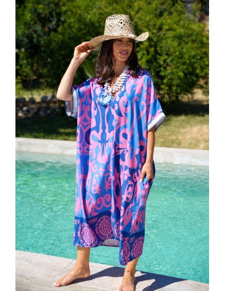Robe Longue Rose Electrique VAIANA
