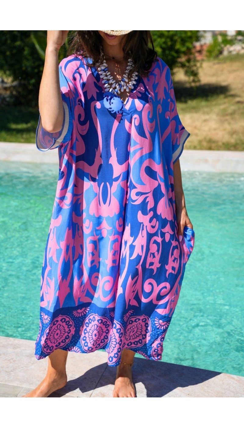 Robe Longue Rose Electrique VAIANA