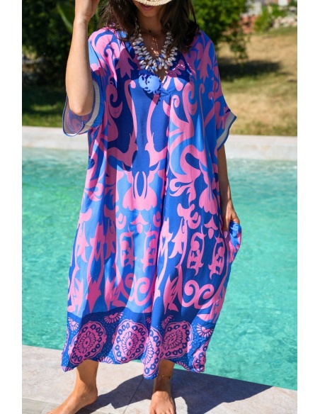 Robe Longue Rose Electrique VAIANA