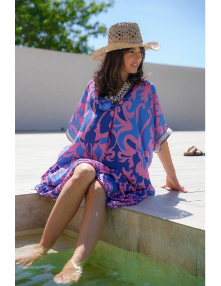 Vestido Largo Rosa Eléctrico VAIANA