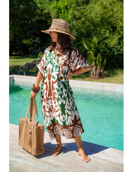 Choco Green Long Dress VAIANA
