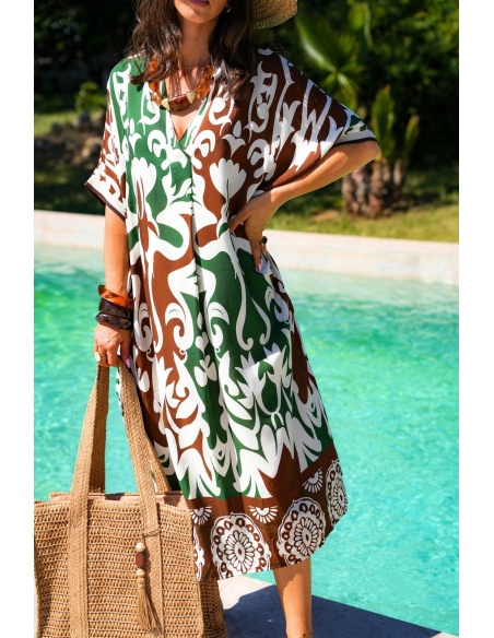 Choco Green Long Dress VAIANA
