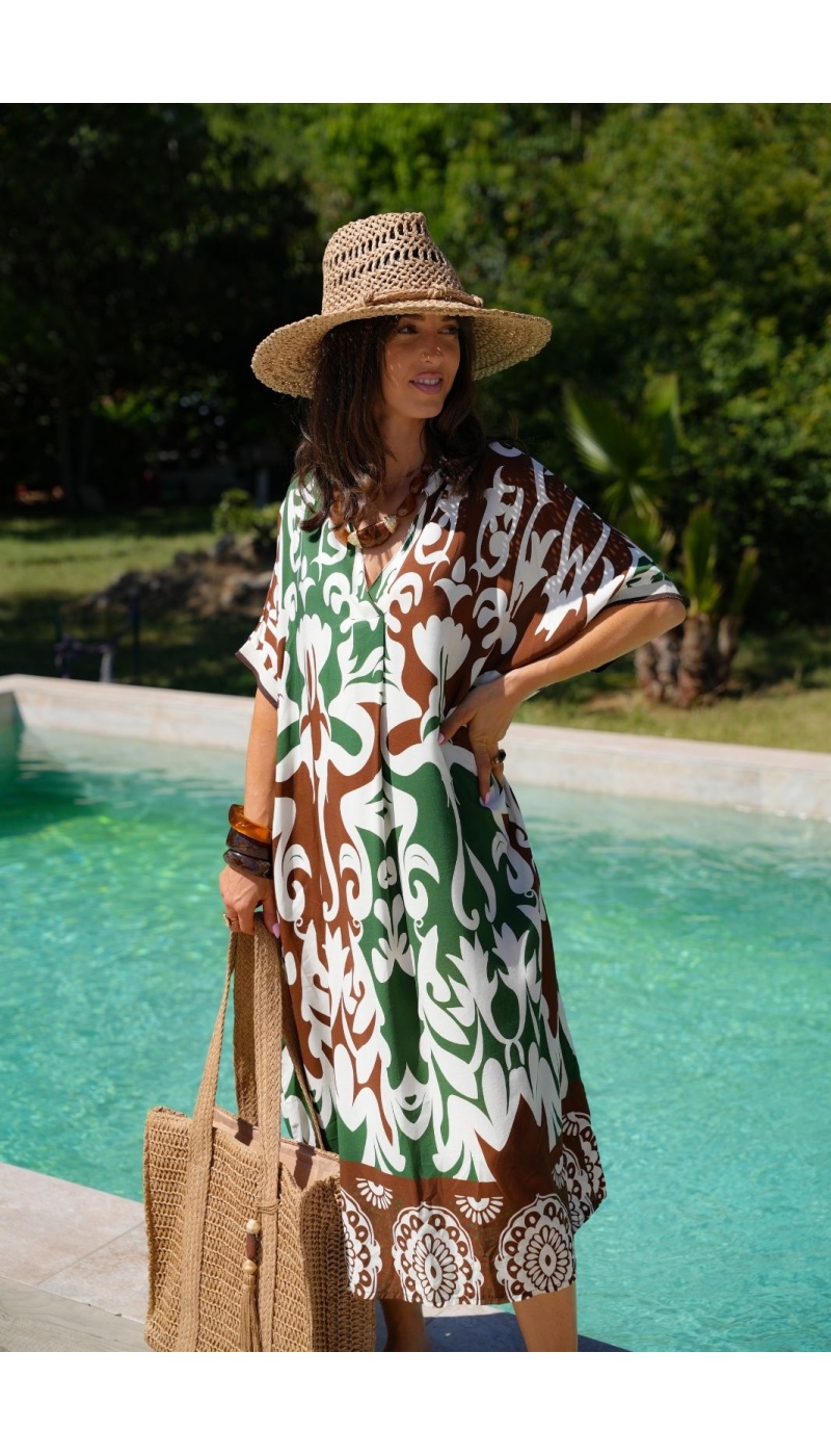 Robe Longue Choco Vert VAIANA