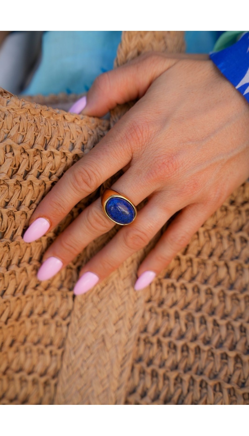 Anello con pietra blu AZURA