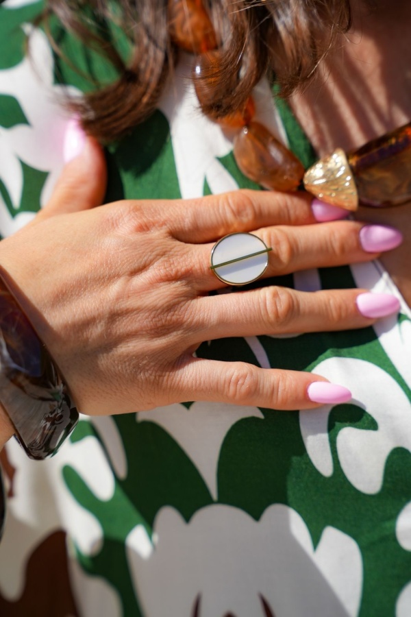 AMAYA Weißer ovaler Ring 2
