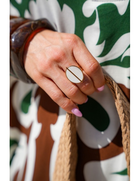 Bague Ovale Blanc AMAYA