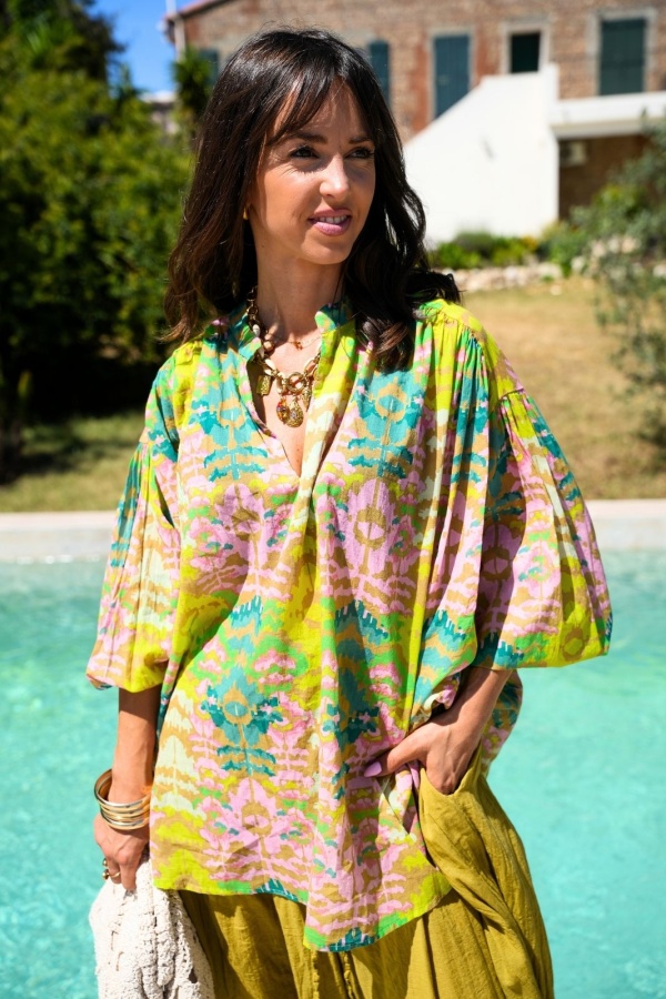 Blusa Banditas Amarelo Rosa PANDORA 2