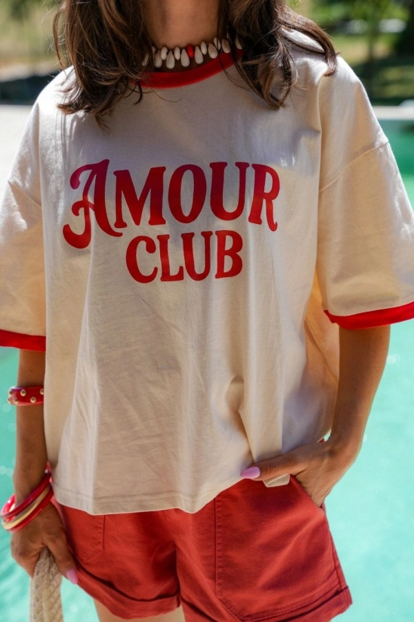 T-shirt Ecru AMOUR CLUB
