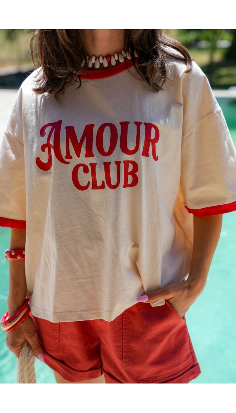 T-shirt Ecru AMOUR CLUB