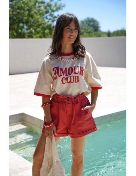 T-shirt Ecru AMOUR CLUB