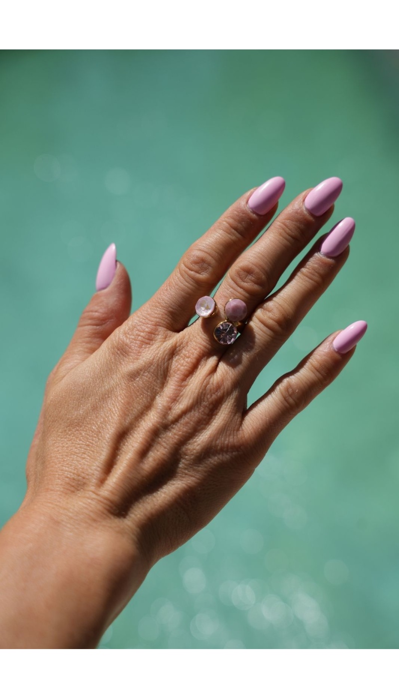 Bague Strass Rose C LIA