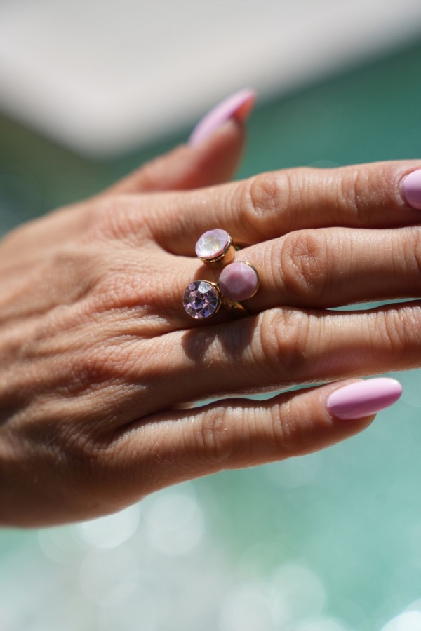 sarl atiwell mochimo STRASS PINK RINGS