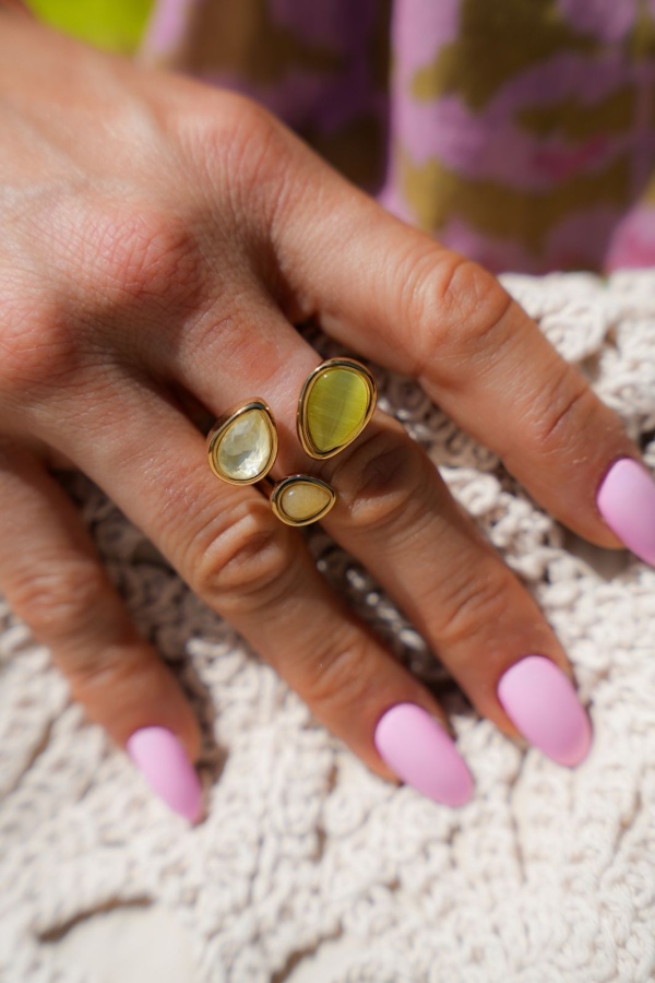 Bague Goutte Verte CANARET