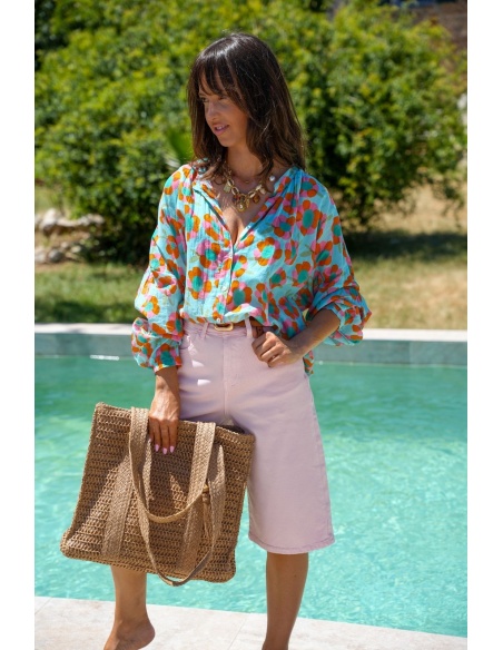Cameron Blouse Blue Bandiats GIRASO