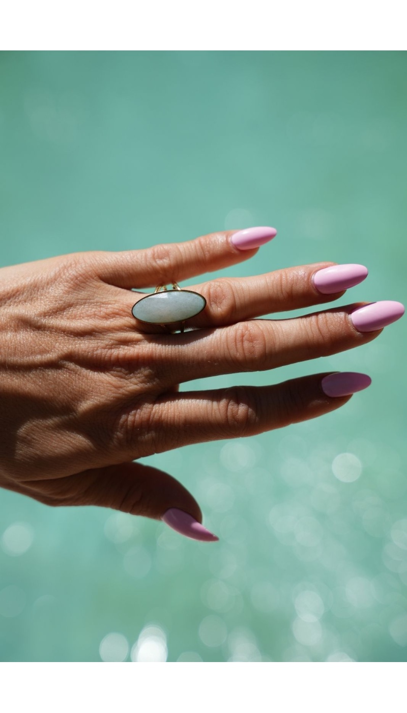 Anillo FERRADURA Piedra Azul