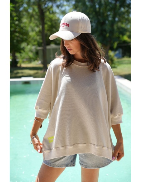 PULL FEMME HAPPY ECRU E26