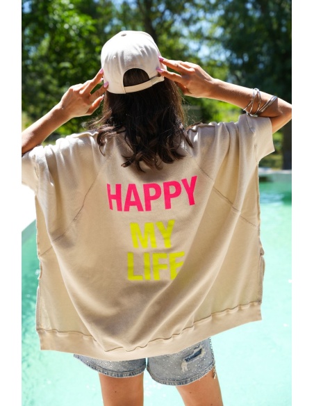 PULL FEMME HAPPY ECRU E26