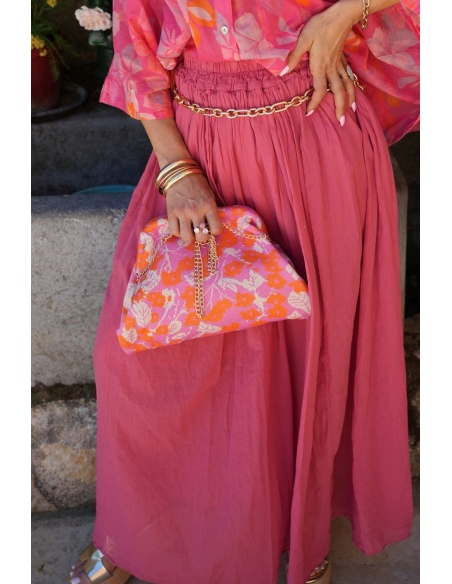 CLEANE Custodia con fiori rosa