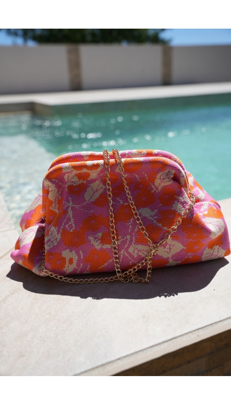 POCHETTE FLEURS ROSE E26