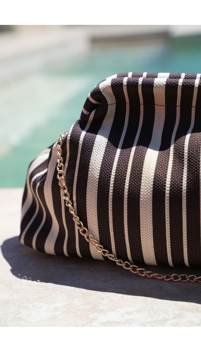 LISIA Pochette a righe marroni