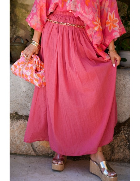 Falda Larga Rosa Viejo KAYLY