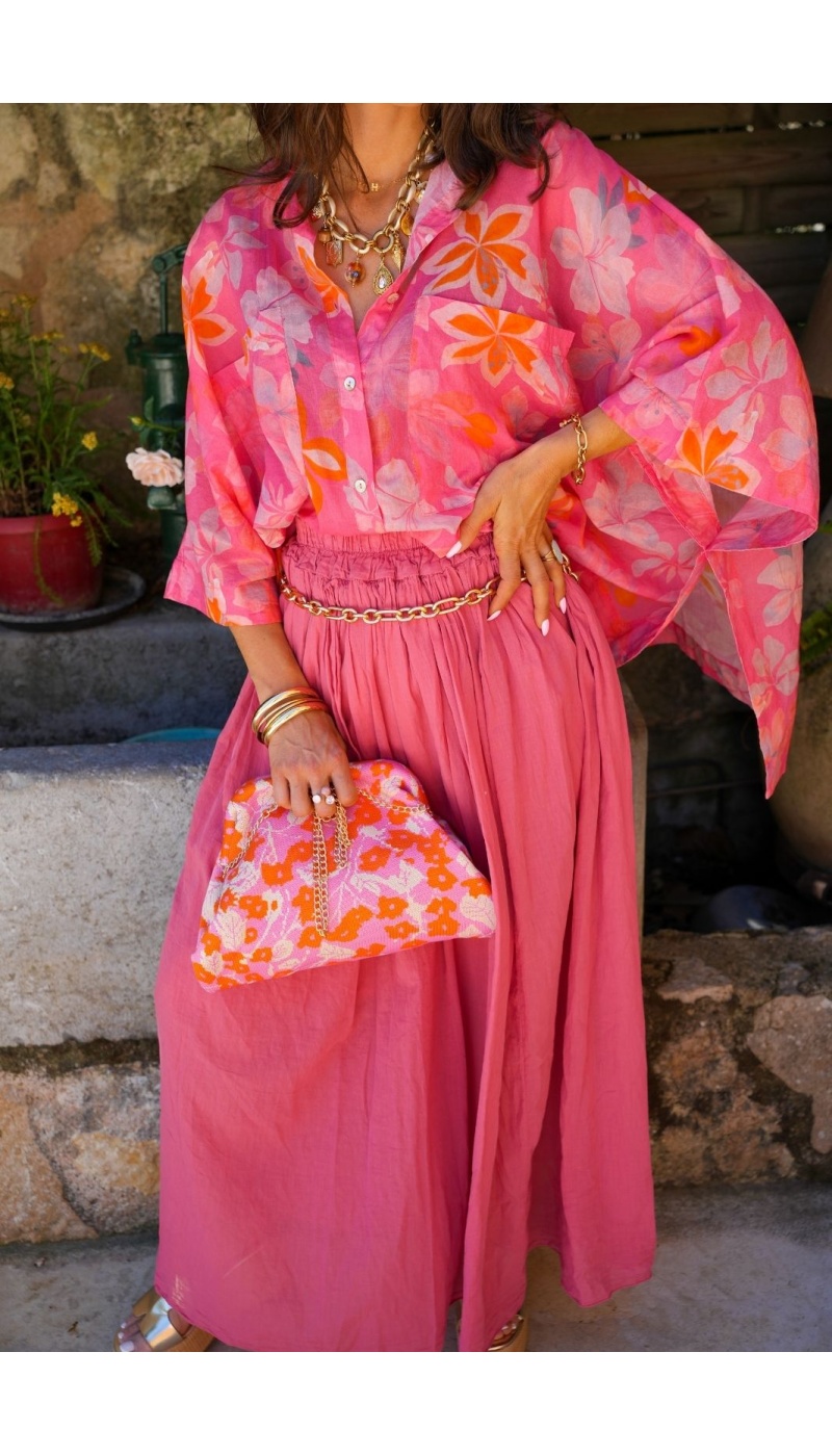 Saia Longa Rosa Velho KAYLY