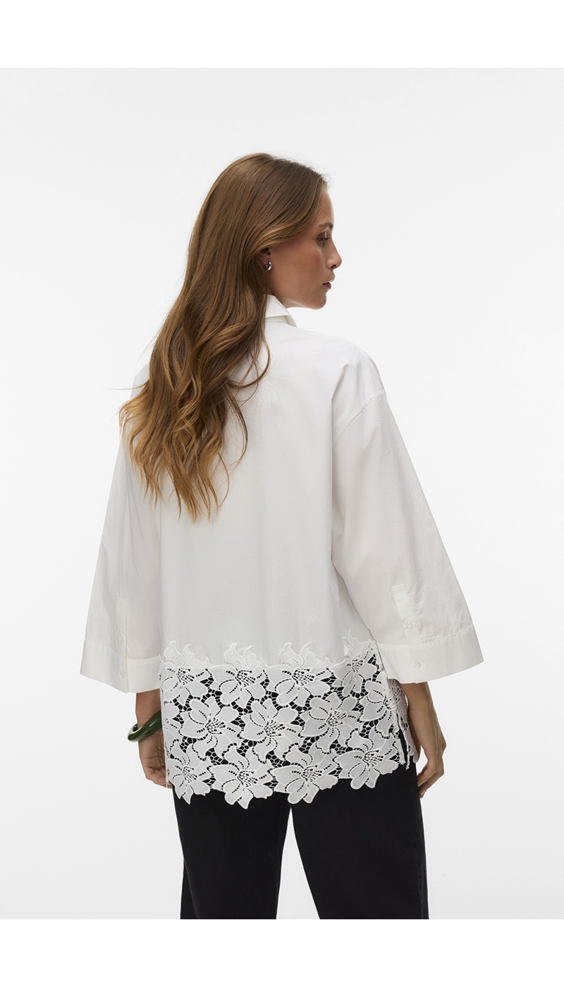 Camisa Flores Brancas de Neve VMRITTA