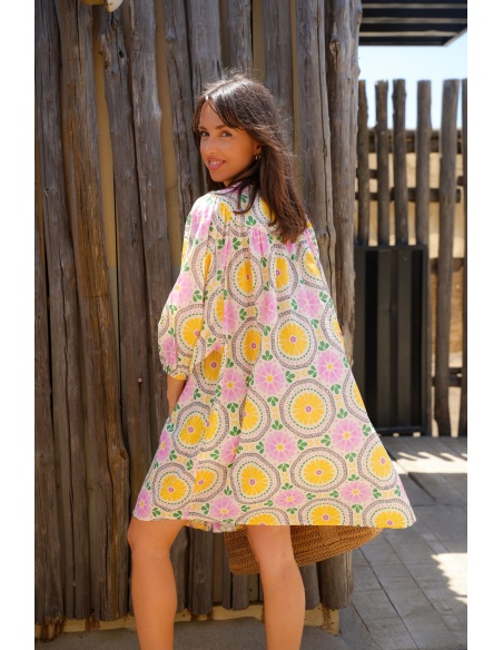Gelbes Blumenkleid ORLANDINE