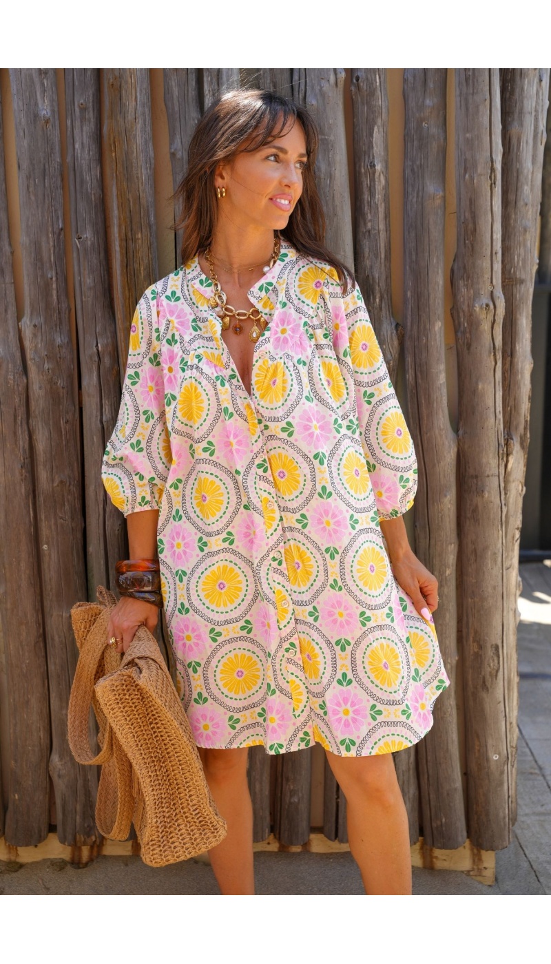 Yellow Flower Dress ORLANDINE