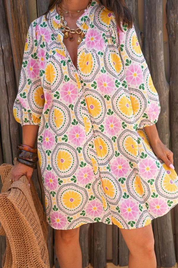 Robe Fleurs Jaune ORLANDINE 2