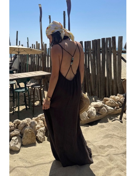Braunes Perlenkleid GARANCE