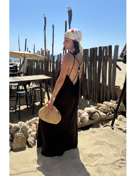 Vestido Pedrería Marrón GARANCE