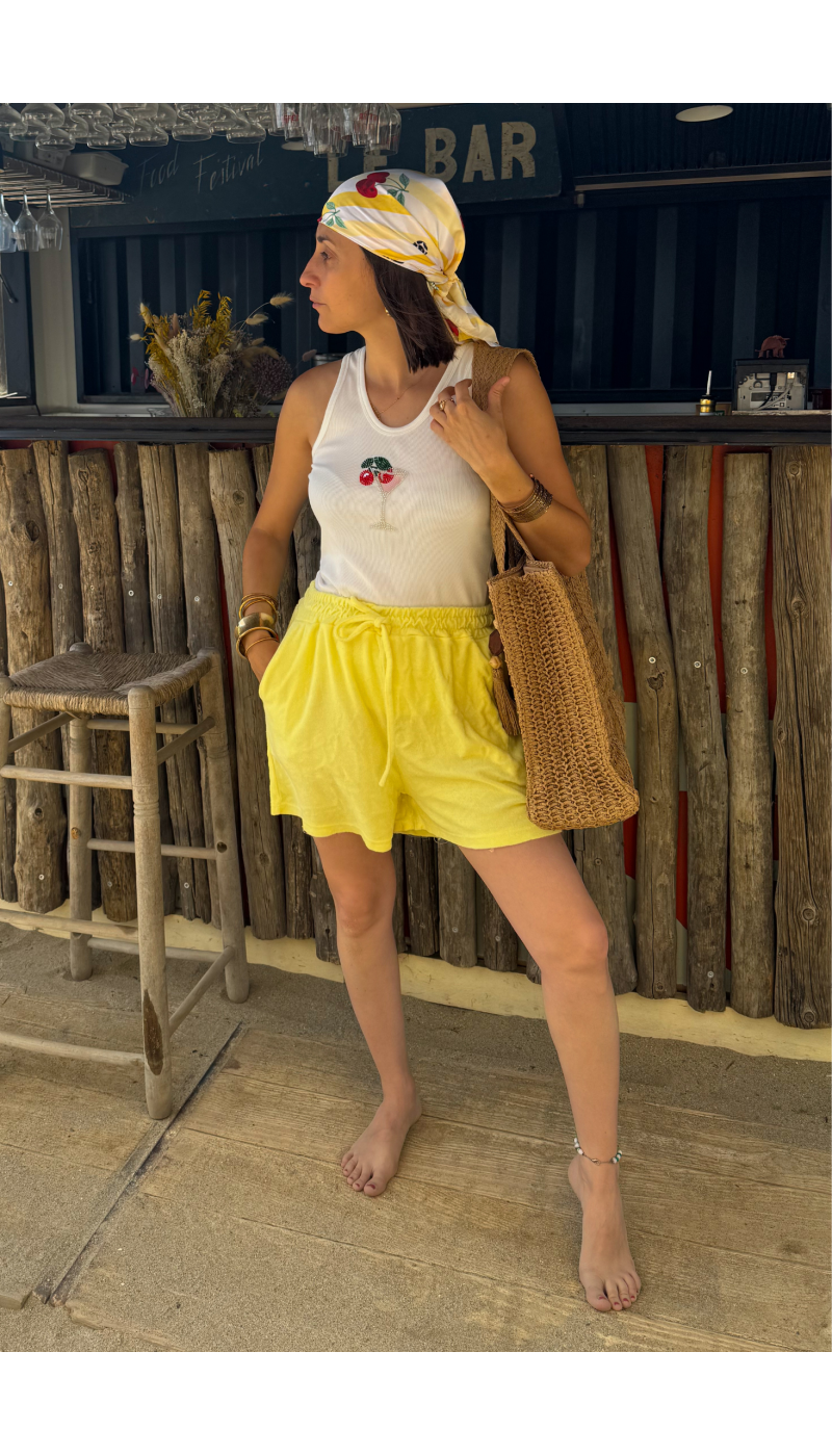 PANTALONCINO DONNA GIALLO ASCIUGAMANO E26