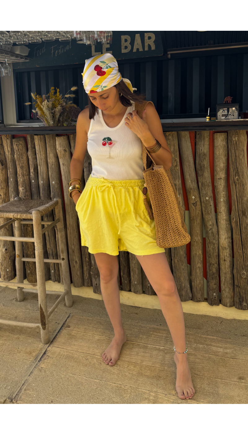PANTALONCINO DONNA GIALLO ASCIUGAMANO E26