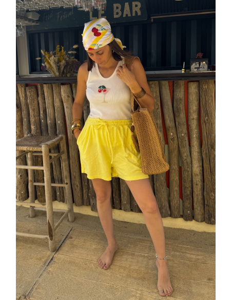 DAMEN-SHORTS GELBES HANDTUCH E26