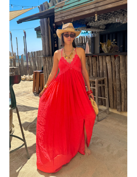 ROBES FEMME BRODE CORAIL E26