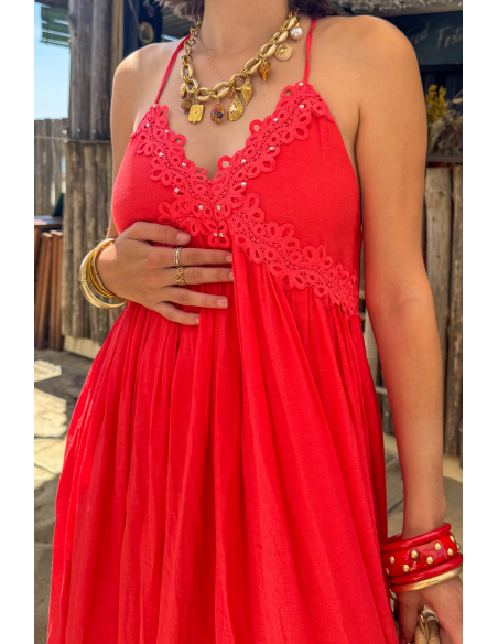 VESTIDOS DE MULHER BORDADOS CORAL E26