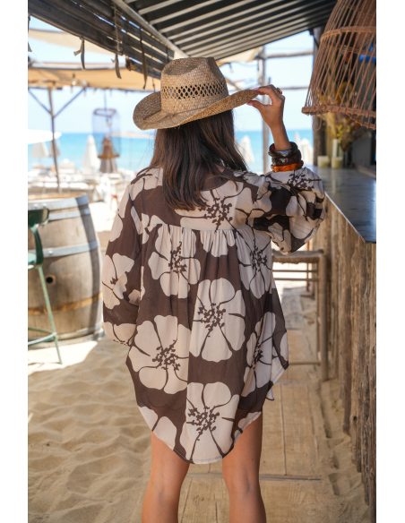 Blouse Fleurs Marron GYPSY