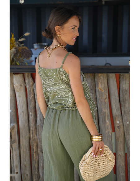 Conjunto de bandana caqui XAMENA
