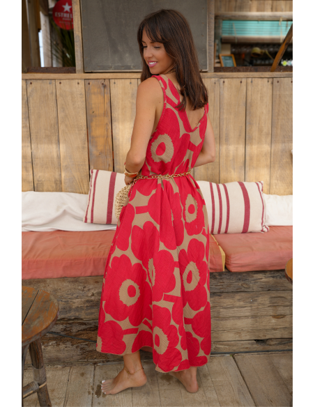 WOMEN'S DRESSES GAS RED E26