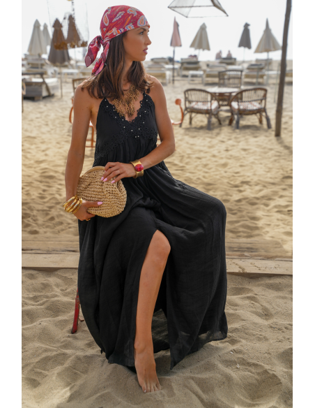 BLACK EMBROIDERED WOMEN’S DRESSES E26