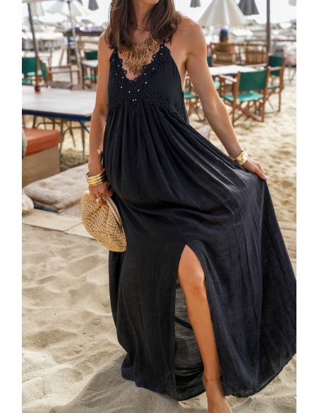 VESTIDOS DE MULHER BORDADOS PRETOS E26