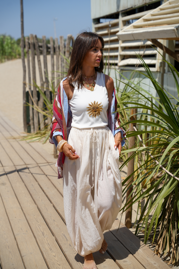 CAMISETA DE TIRANTES BLANCO SOL E26
