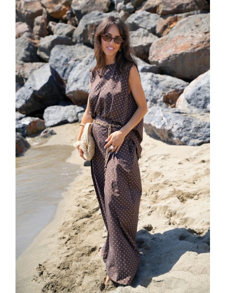 PANTALONE DA DONNA CON PUNTO MARRONE E26