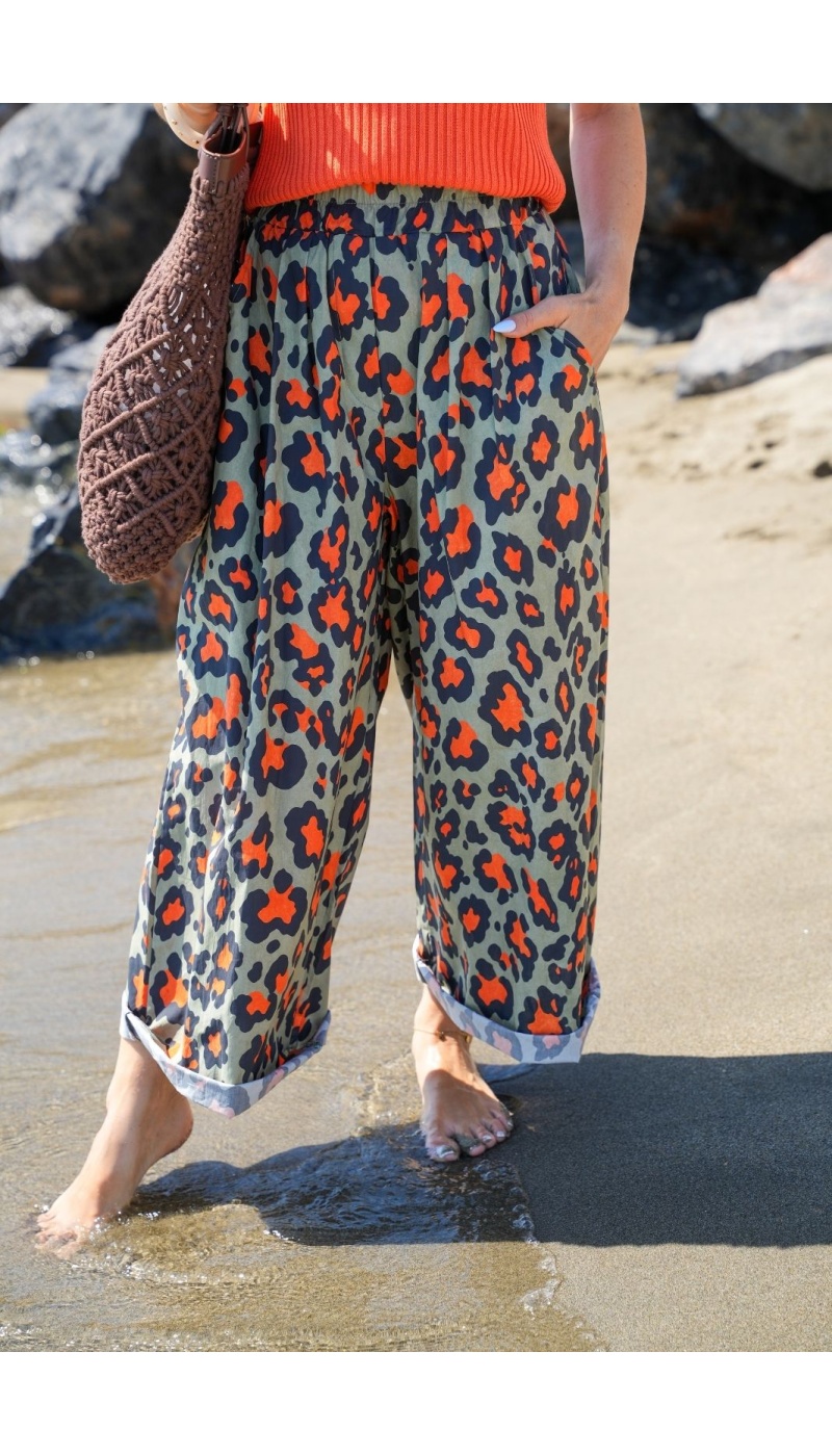 DAMENHOSE LEOPAR GOLD/KAK E26