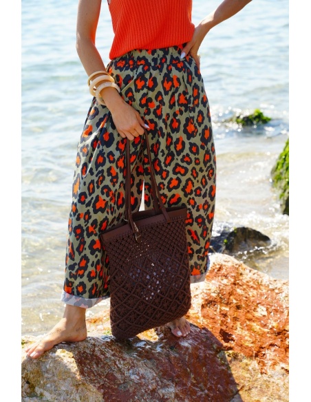 DAMENHOSE LEOPAR GOLD/KAK E26