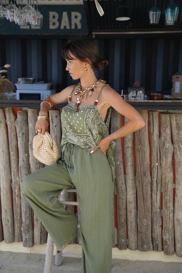 Ensemble Bandana Kaki XAMENA